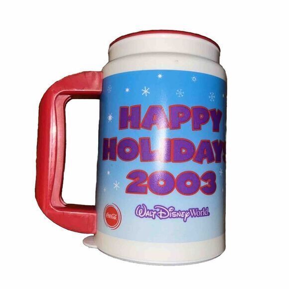 Vintage Disney World Happy Holidays 2003 Drink Cup Mug Mickey,‎ Minnie & Friends - Picture 1 of 7